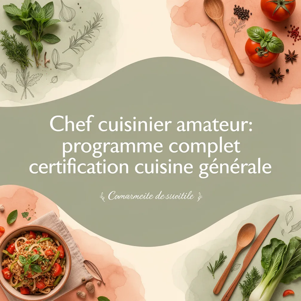 Chef cuisinier amateur: programme complet certification cuisine générale